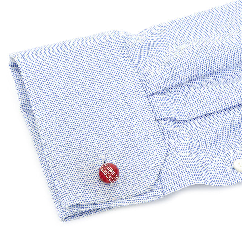  Cufflinks Sterling Red Cricket Ball Cufflinks - Default Title - Bonton