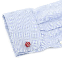 Sterling Red Cricket Ball Cufflinks