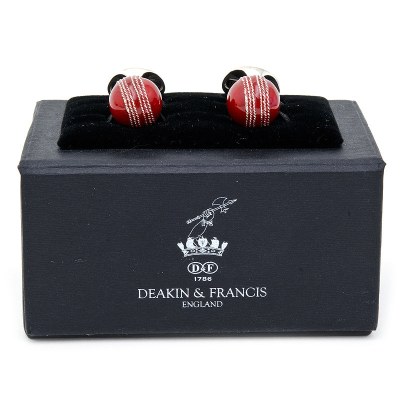  Cufflinks Sterling Red Cricket Ball Cufflinks - Default Title - Bonton