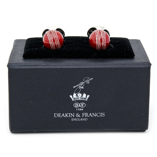 Sterling Red Cricket Ball Cufflinks