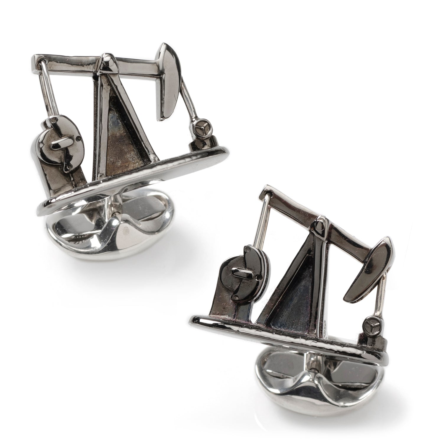  Cufflinks Sterling Silver Nodding Donkey Cufflinks - Default Title - Bonton