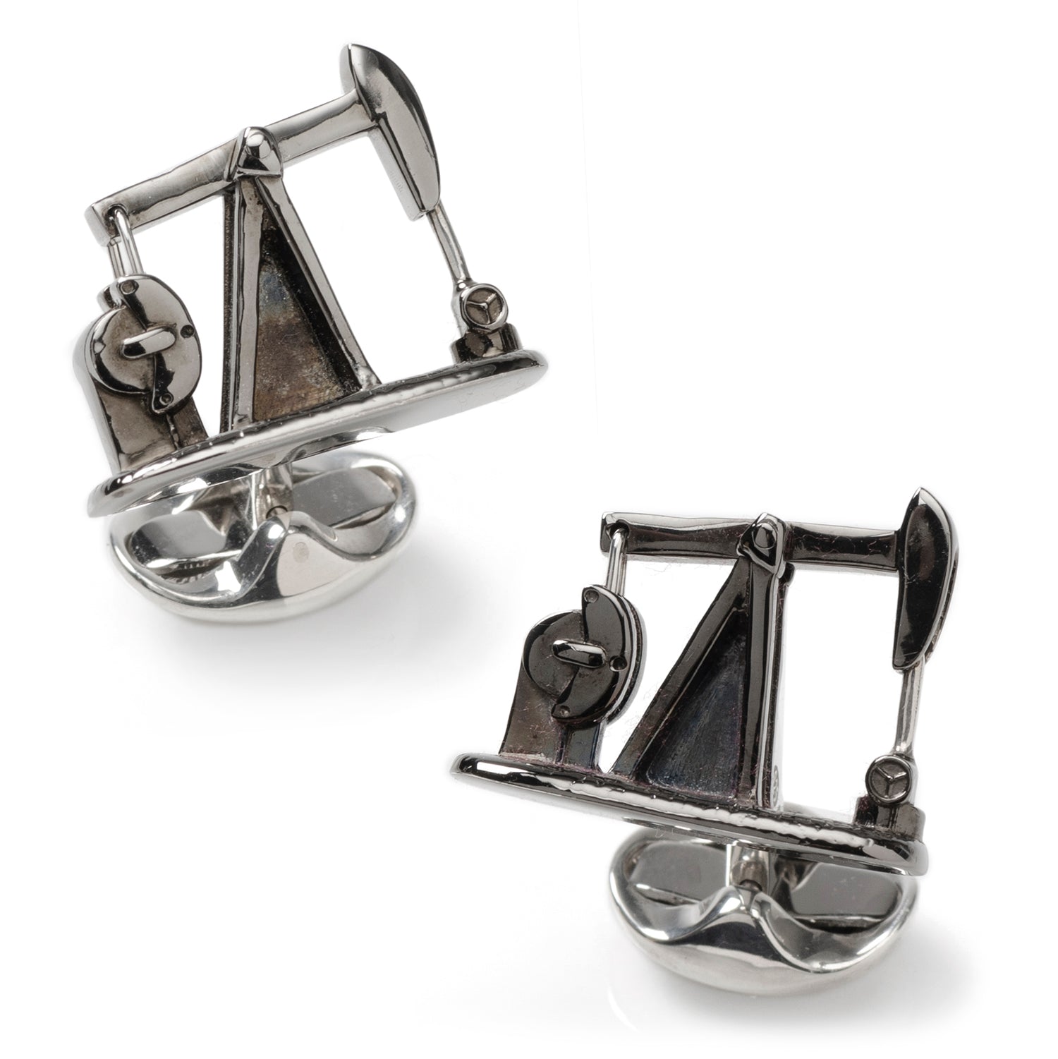  Cufflinks Sterling Silver Nodding Donkey Cufflinks - Default Title - Bonton