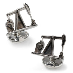 Sterling Silver Nodding Donkey Cufflinks