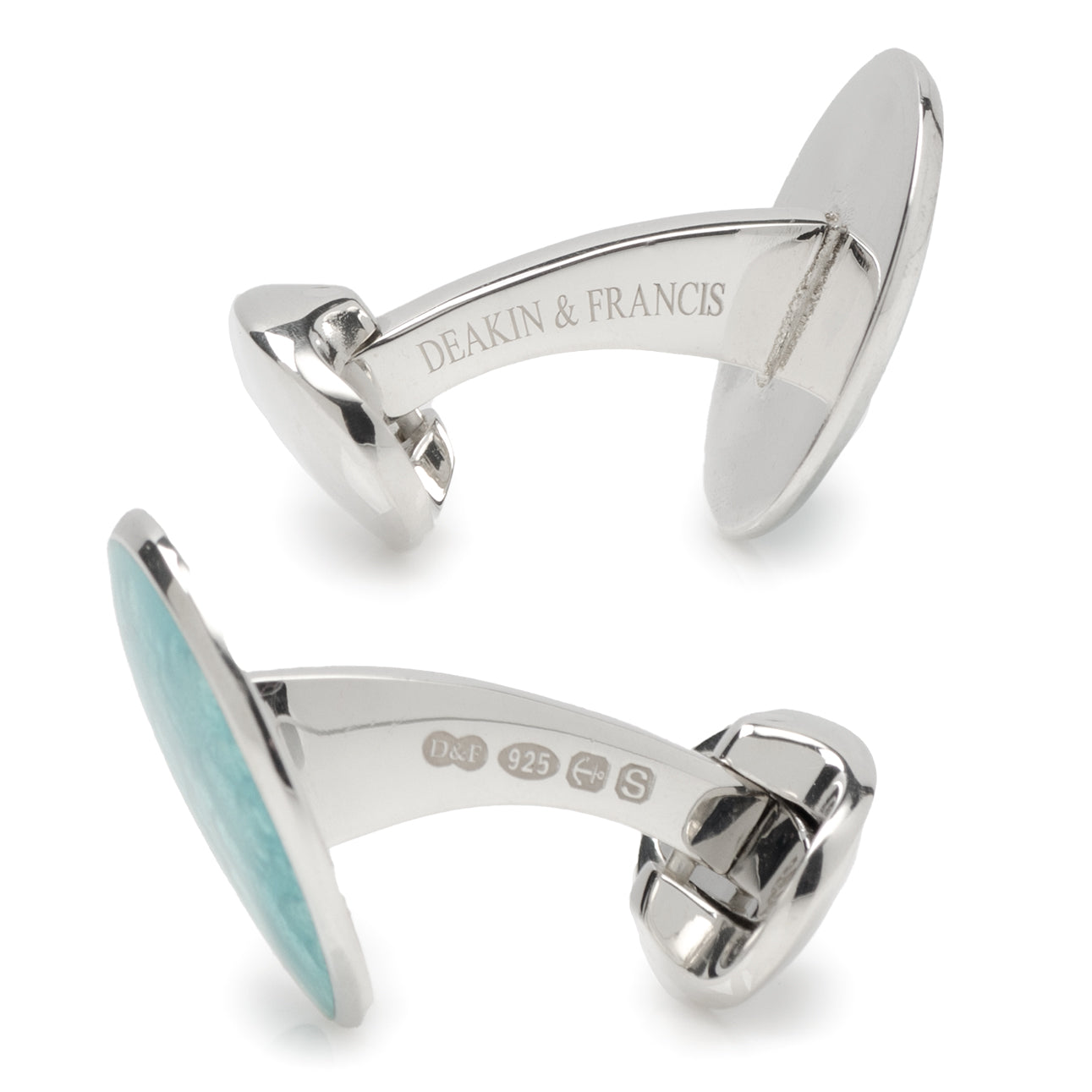  Cufflinks Sterling Silver Summer Haze Enamel Cufflinks in Turquoise - Default Title - Bonton