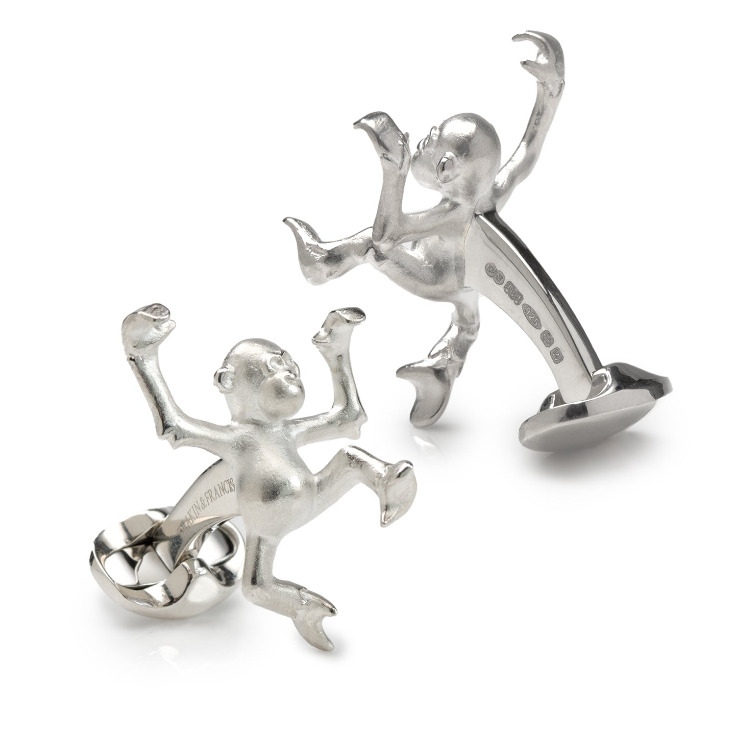  Cufflinks Sterling Silver Dancing Monkey Cufflinks - Default Title - Bonton