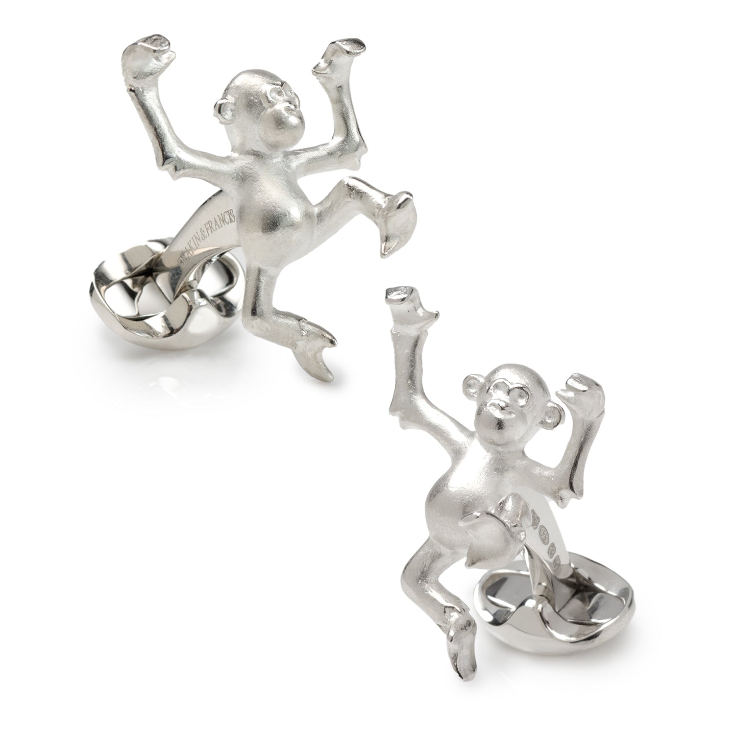  Cufflinks Sterling Silver Dancing Monkey Cufflinks - Default Title - Bonton