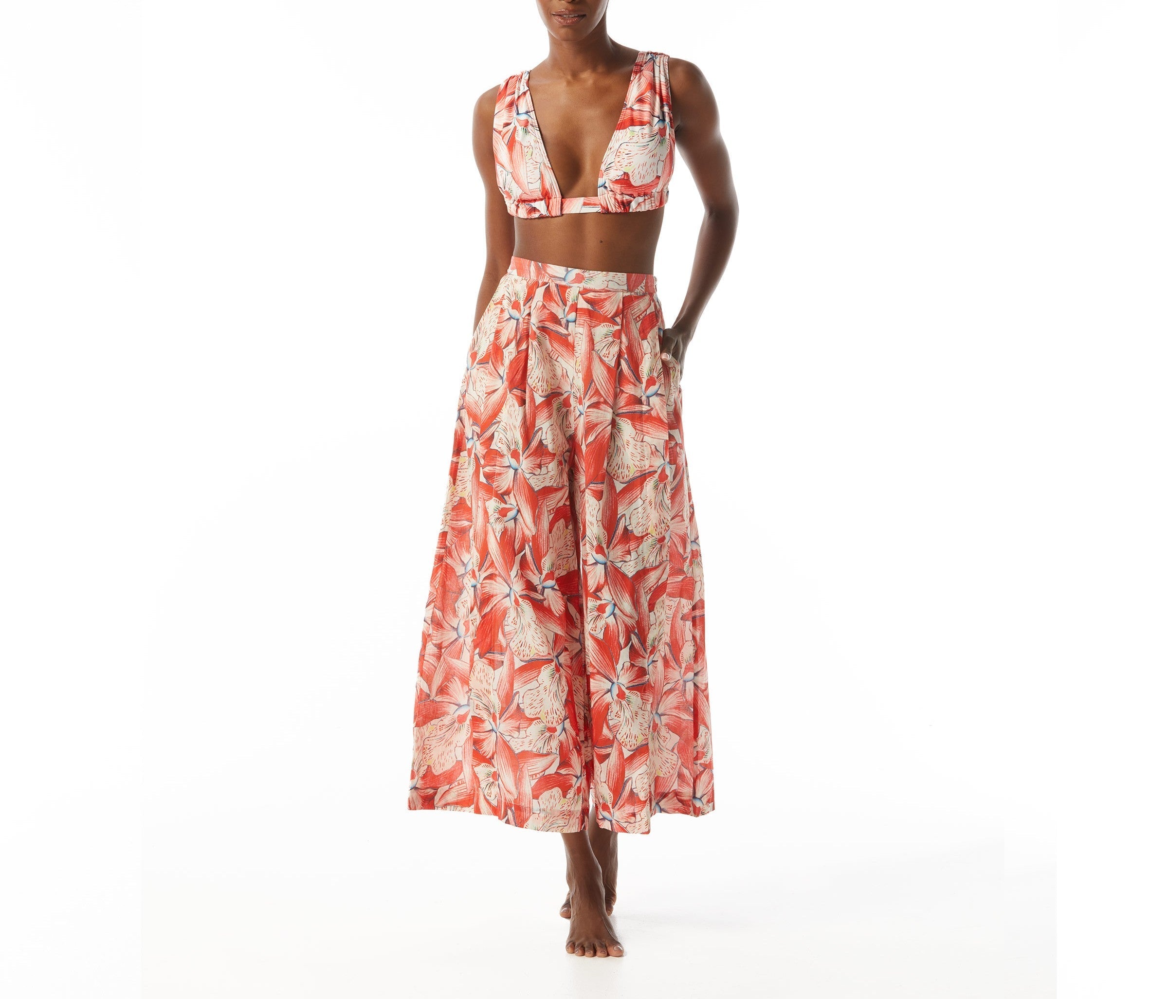  Cropped Wide Leg Cove Up Pant - CAMPARI - Bonton