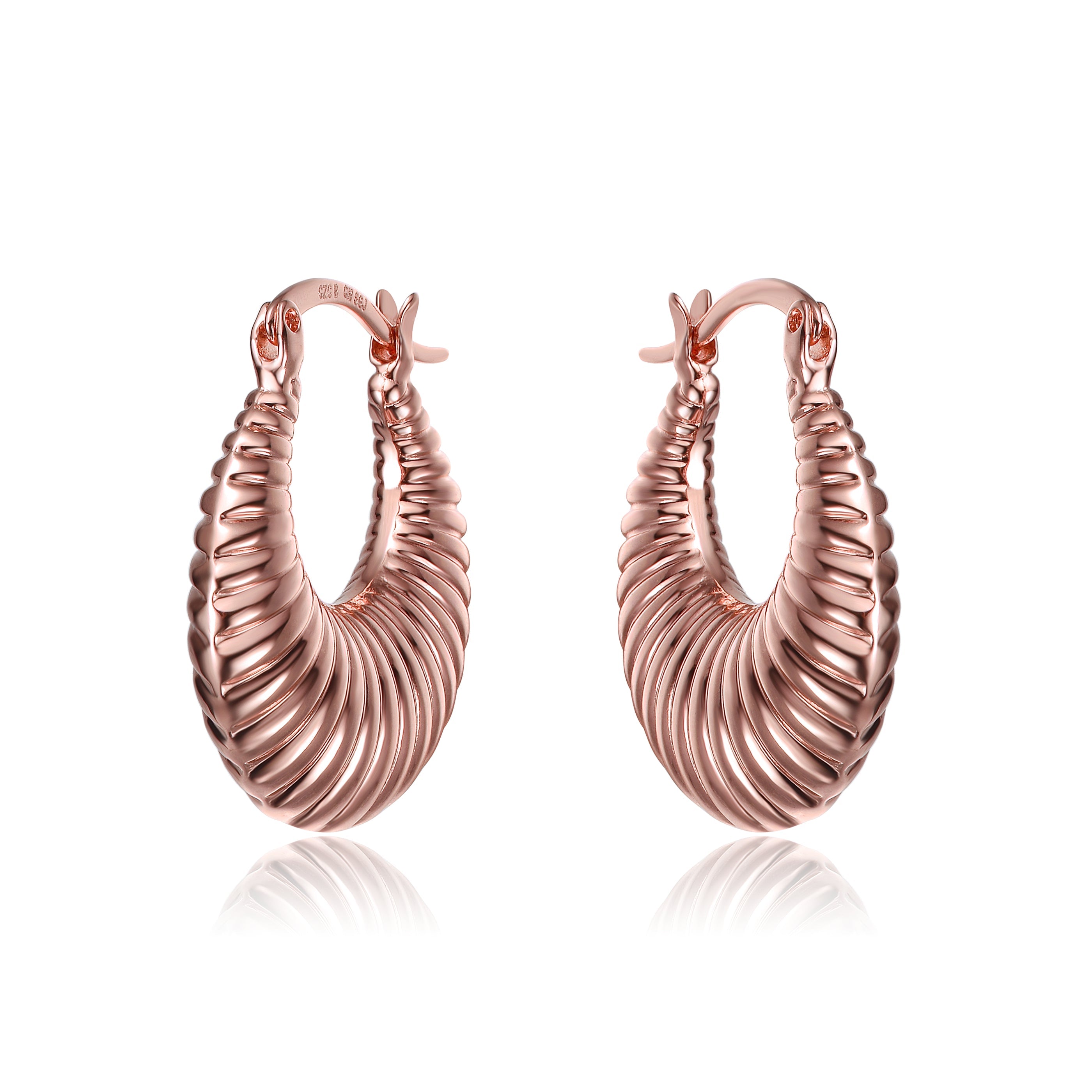  Rachel Glauber White Gold Plated Seashell Hoop Earrings - White - Bonton