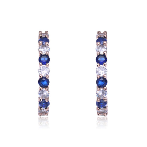 Colored Cubic Zirconia Inside Out Hoop Earrings