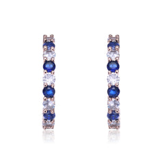 Colored Cubic Zirconia Inside Out Hoop Earrings