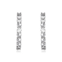 Colored Cubic Zirconia Inside Out Hoop Earrings