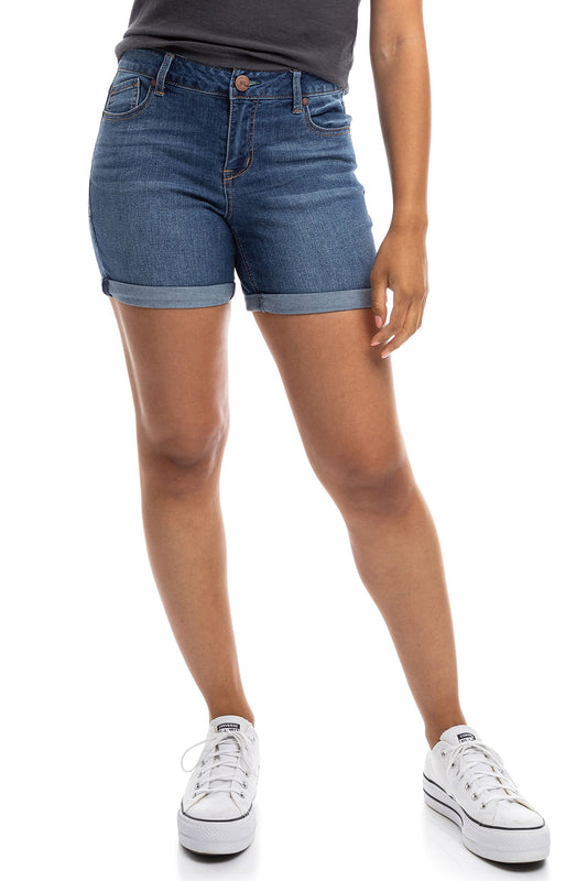 7" to 5" Rolled Denim Shorts