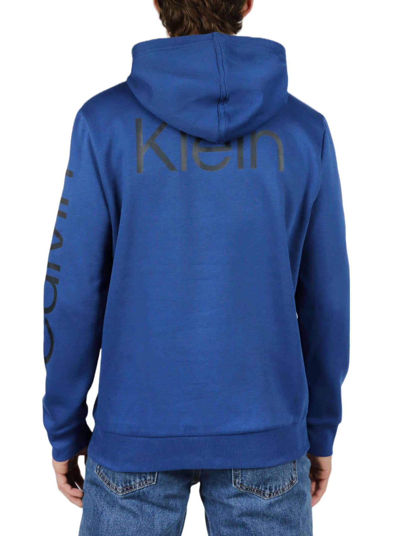  Calvin Klein Long Sleeves Traveling Logo Full Zip Hoodie - Blue Herald - Bonton