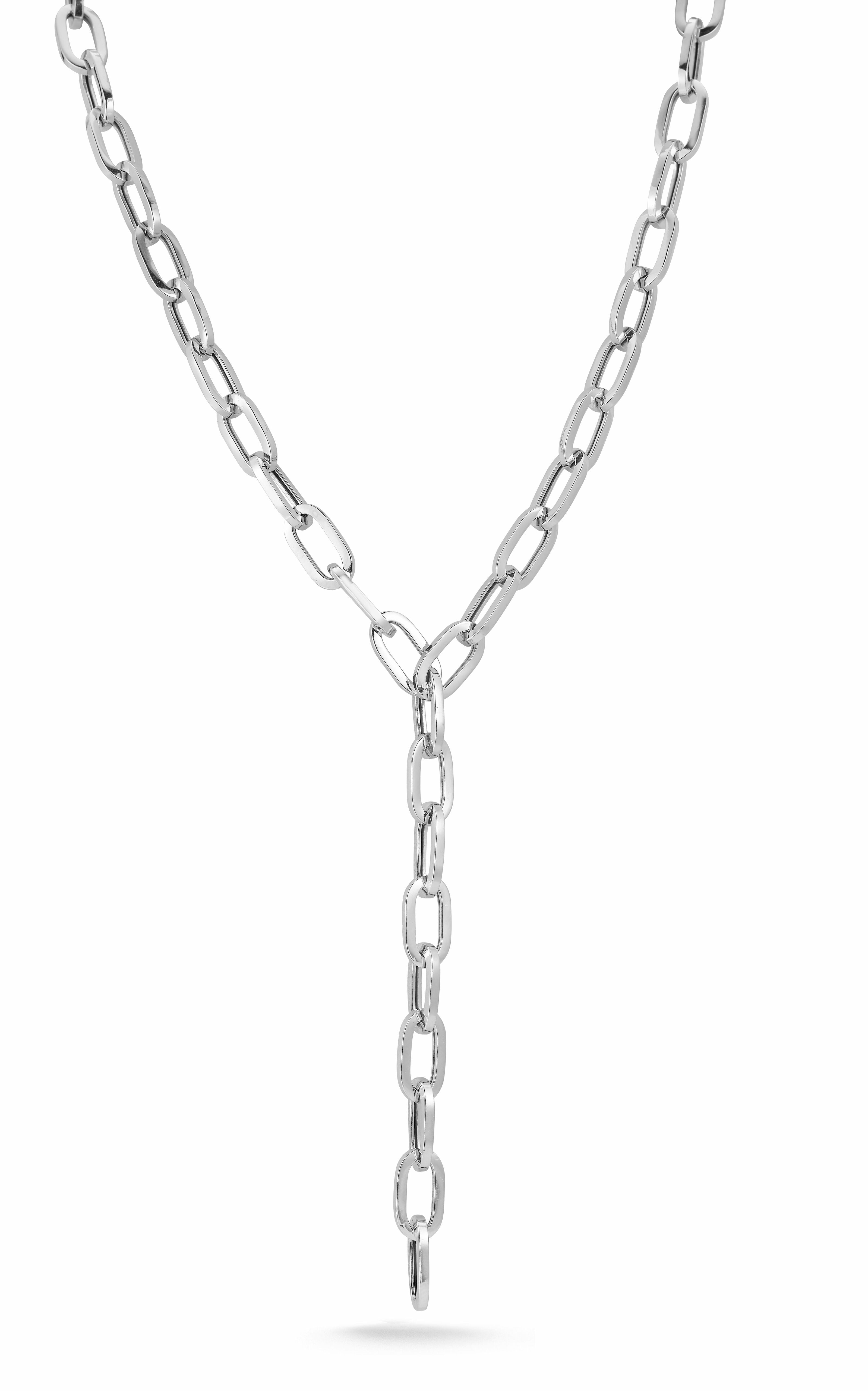  Relativity Bold Paperclip Chain Lariat Necklace - Gold - Bonton