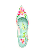 CANCUN Floral Print Heel Pump Ladies Sandals MINT