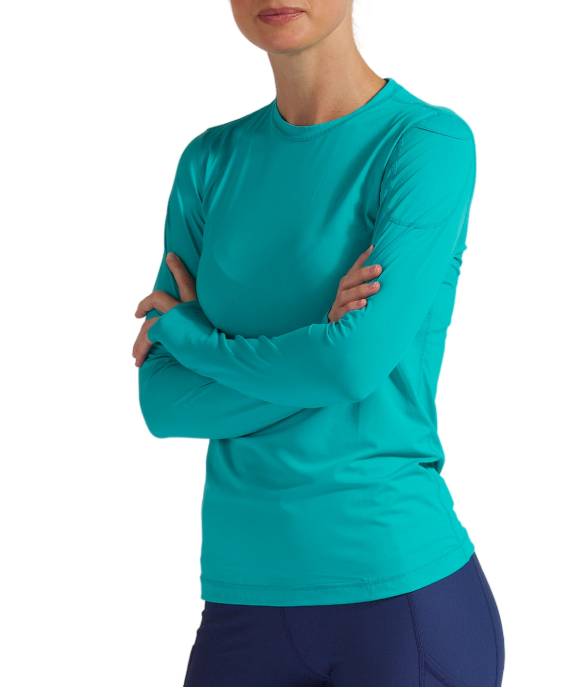  BloqUV BloqUV Women's UPF 50+ Sun Protection Long Sleeve Sun Shirt 24/7 Top - Caribbean Blue - Bonton