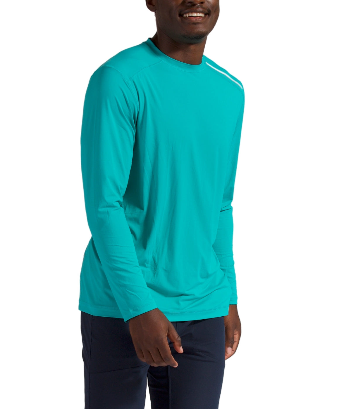  BloqUV BloqUV Men's UPF 50+ Sun Protection Long Sleeve Jet Tee Top - Caribbean Blue - Bonton