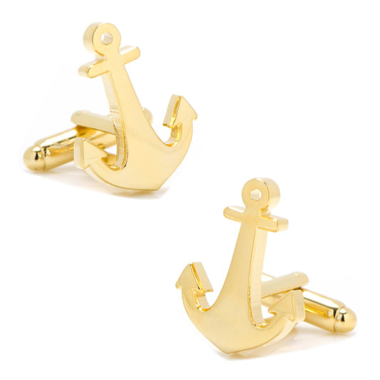 Gold Plated Anchor Cufflinks