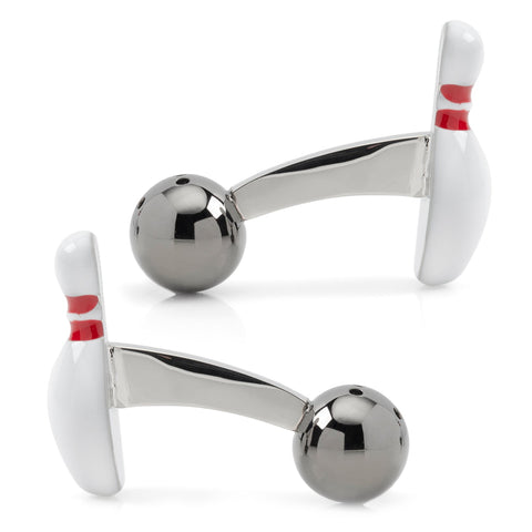 3D Bowling Pin & Ball Cufflinks