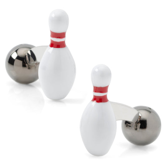 3D Bowling Pin & Ball Cufflinks