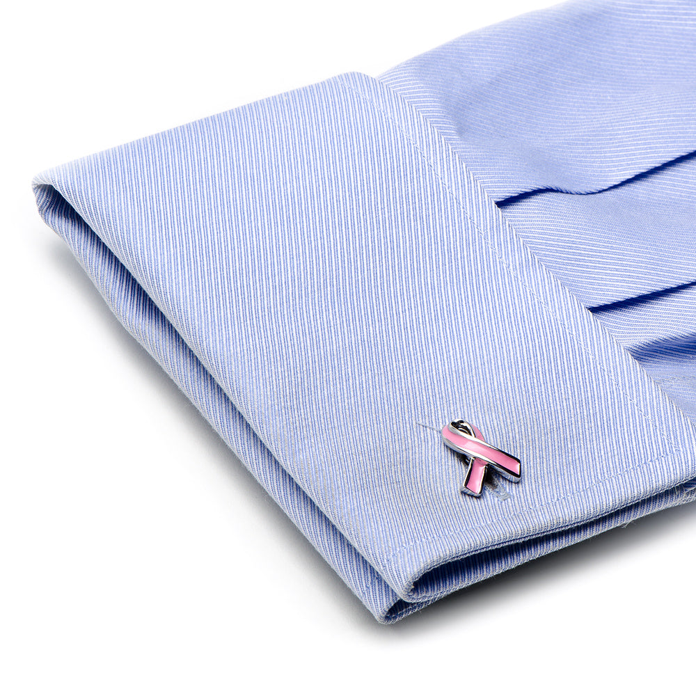  Cufflinks Pink Ribbon Breast Cancer Awareness Cufflinks - Default Title - Bonton