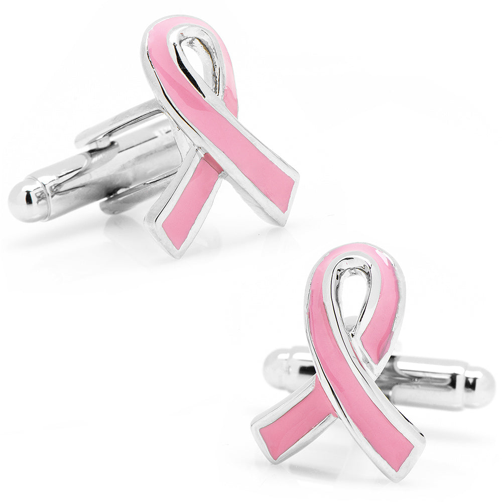  Cufflinks Pink Ribbon Breast Cancer Awareness Cufflinks - Default Title - Bonton