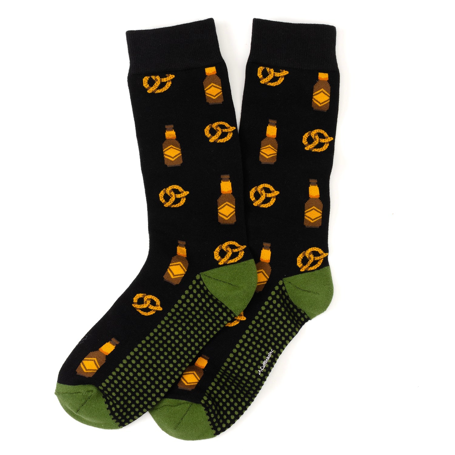  Cufflinks Beer Day Snacks Black Men's Socks - Default Title - Bonton