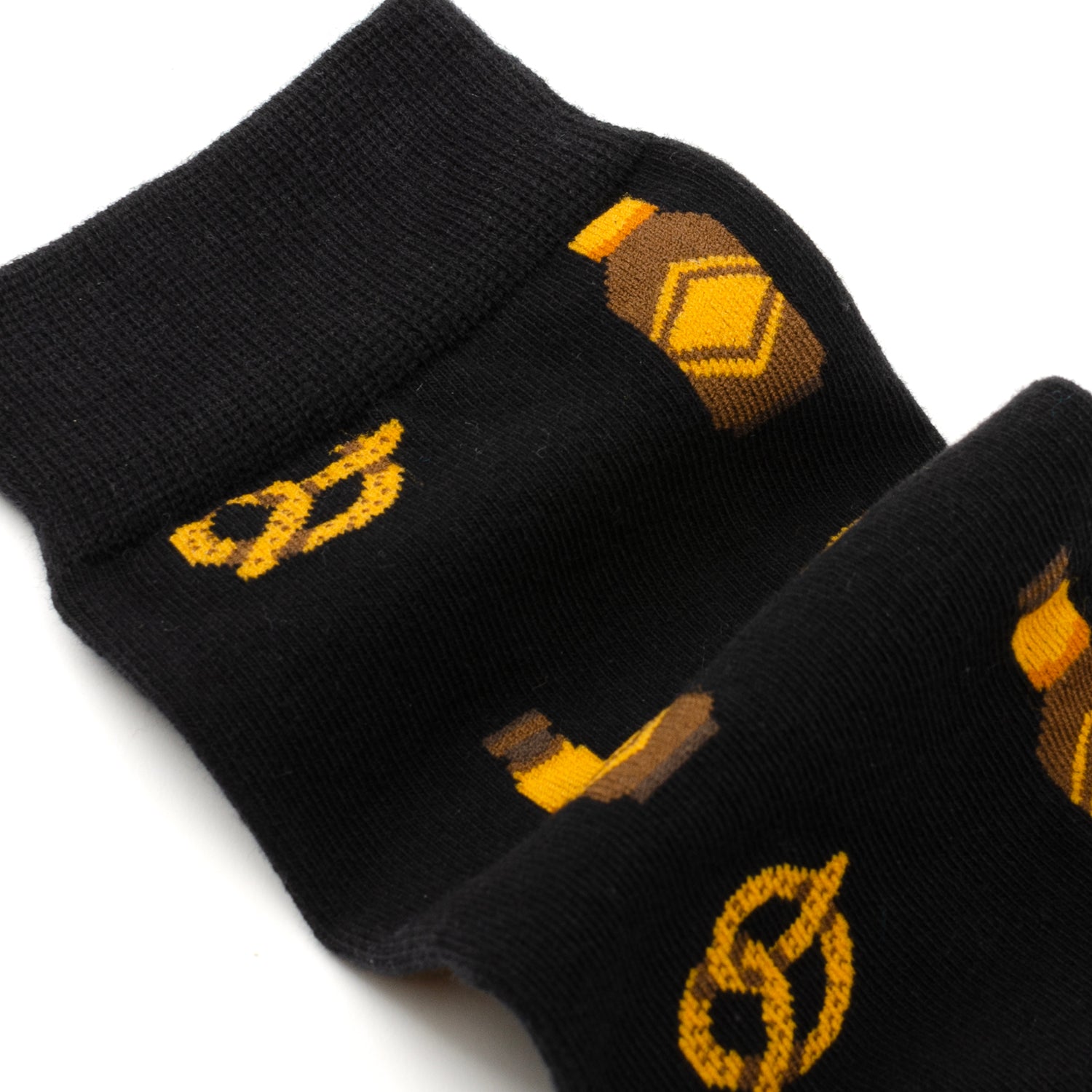  Cufflinks Beer Day Snacks Black Men's Socks - Default Title - Bonton