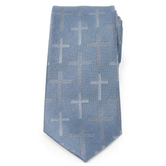 Blue Textured Cross Men's Tie