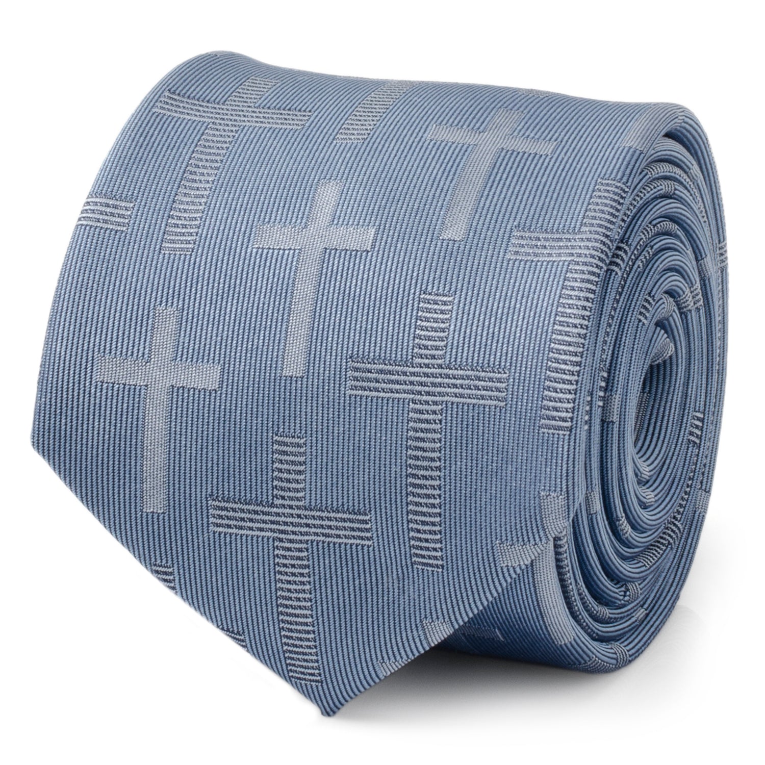  Cufflinks Blue Textured Cross Men's Tie - Default Title - Bonton