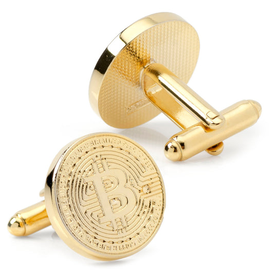 Crypto Bitcoin Debossed Cufflink