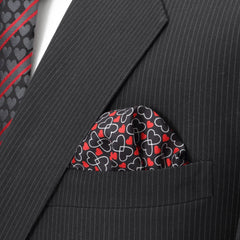 Intertwined Hearts Pocket Square