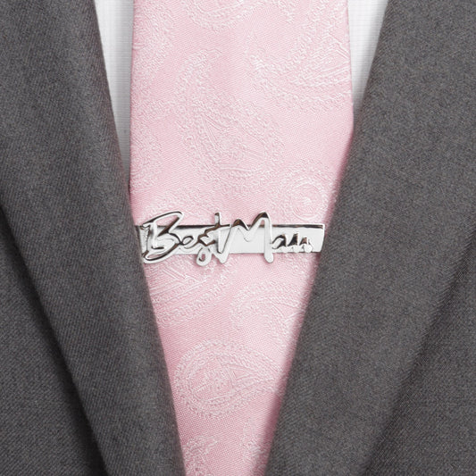 Best Man Silver Tie Bar