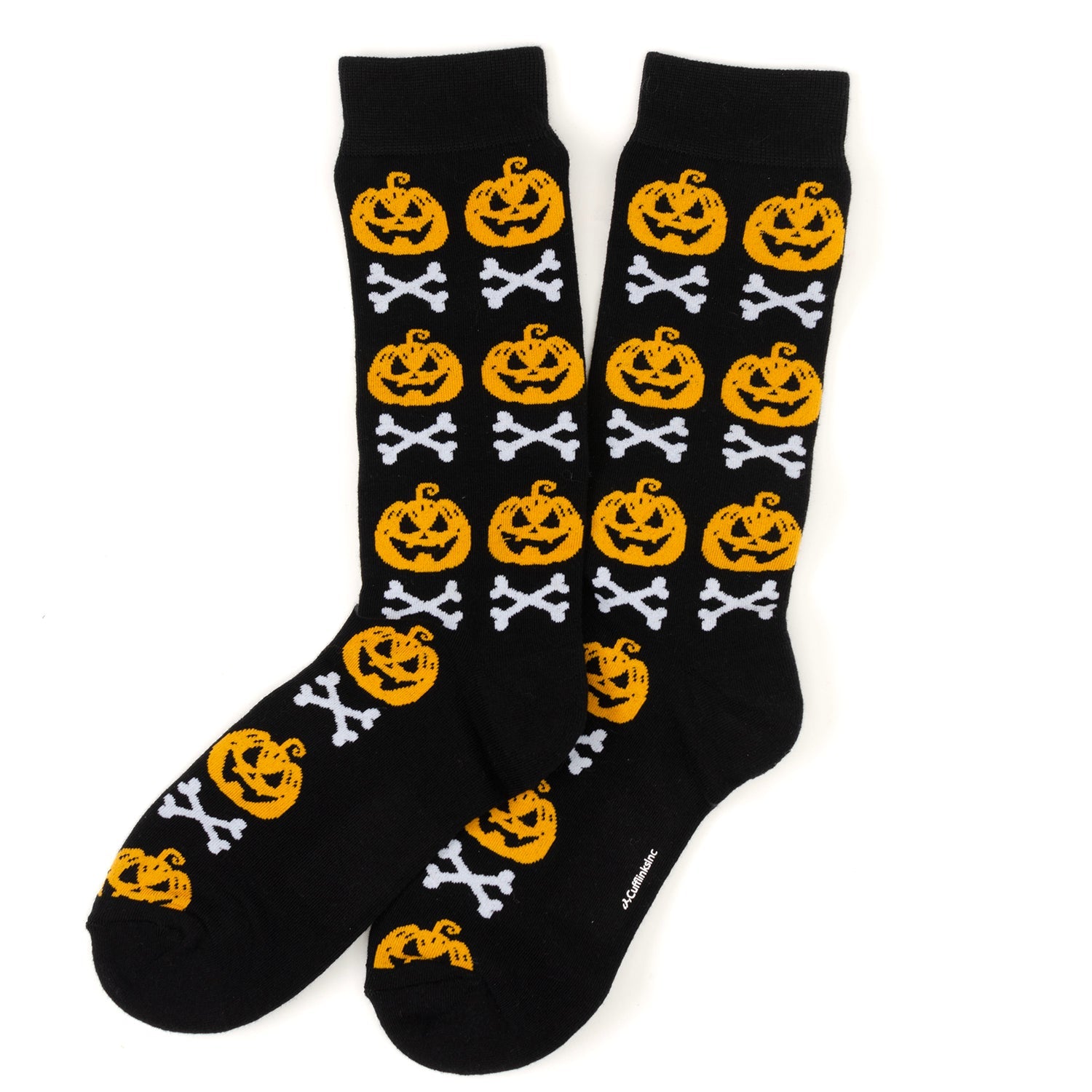  Cufflinks Bad to the Bone Pumpkin Black Men's Socks - Default Title - Bonton