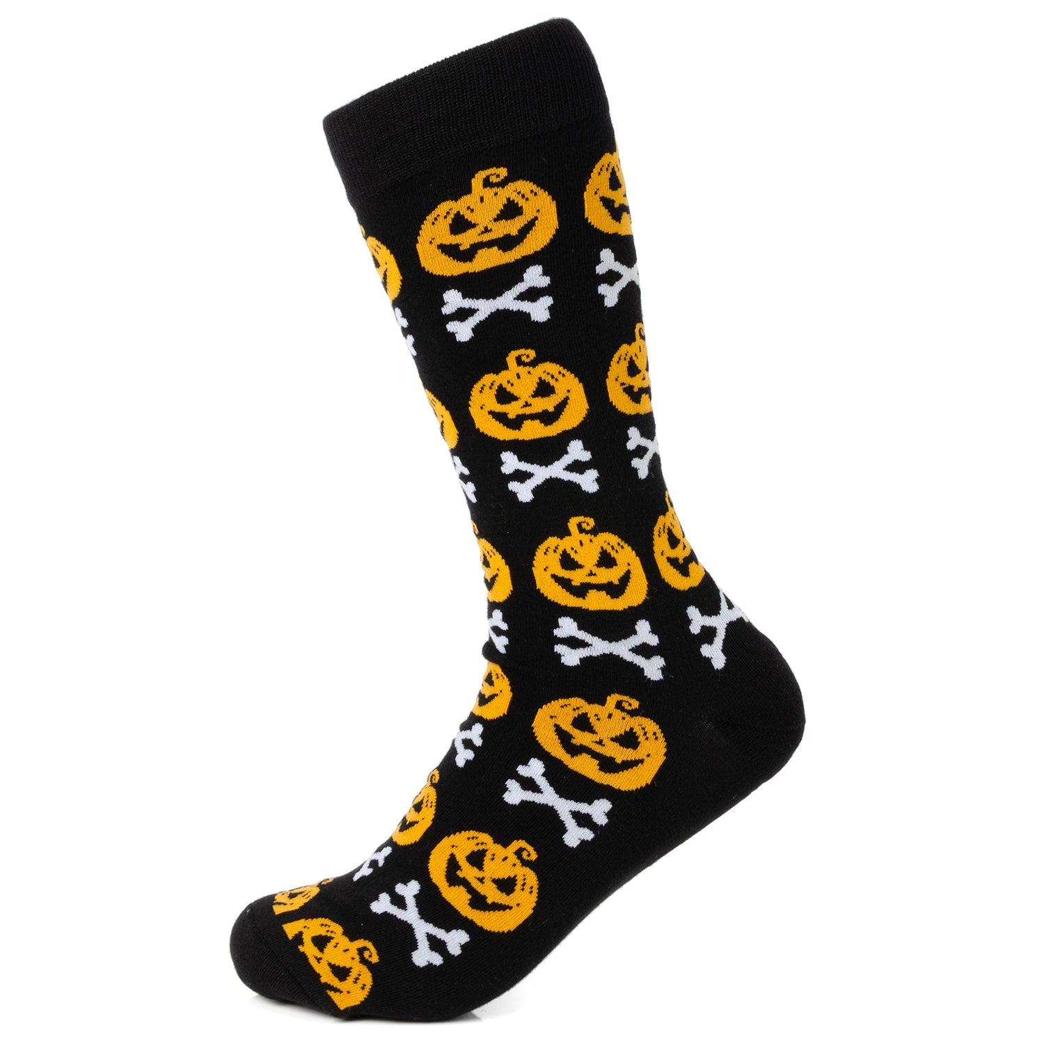  Cufflinks Bad to the Bone Pumpkin Black Men's Socks - Default Title - Bonton