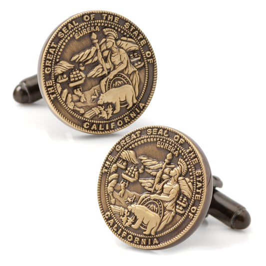 California Seal Embossed Cufflink