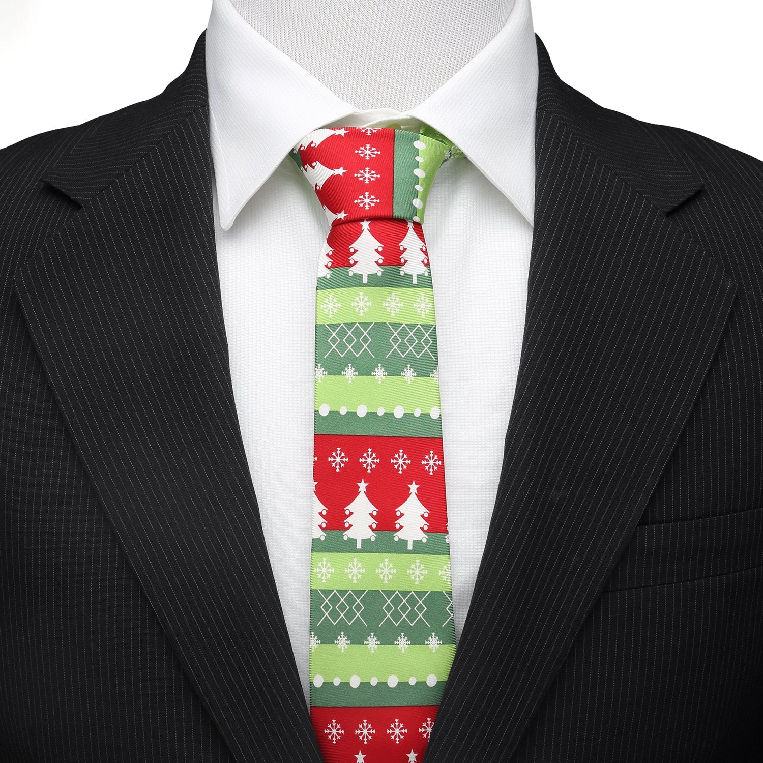  Cufflinks Christmas Tree Men's Tie - Default Title - Bonton