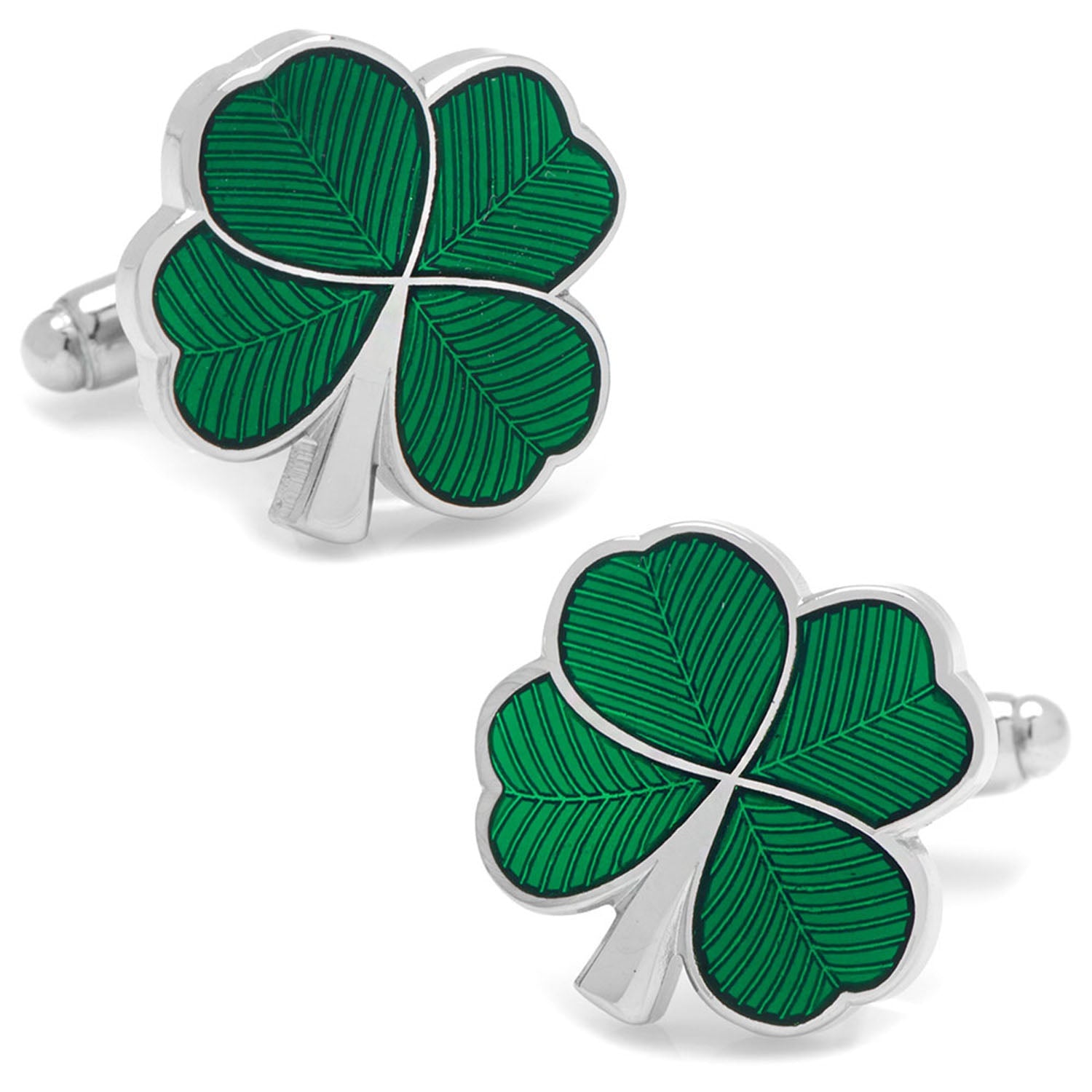  Cufflinks Green Clover Cufflinks and Tie Bar Gift Set - Default Title - Bonton