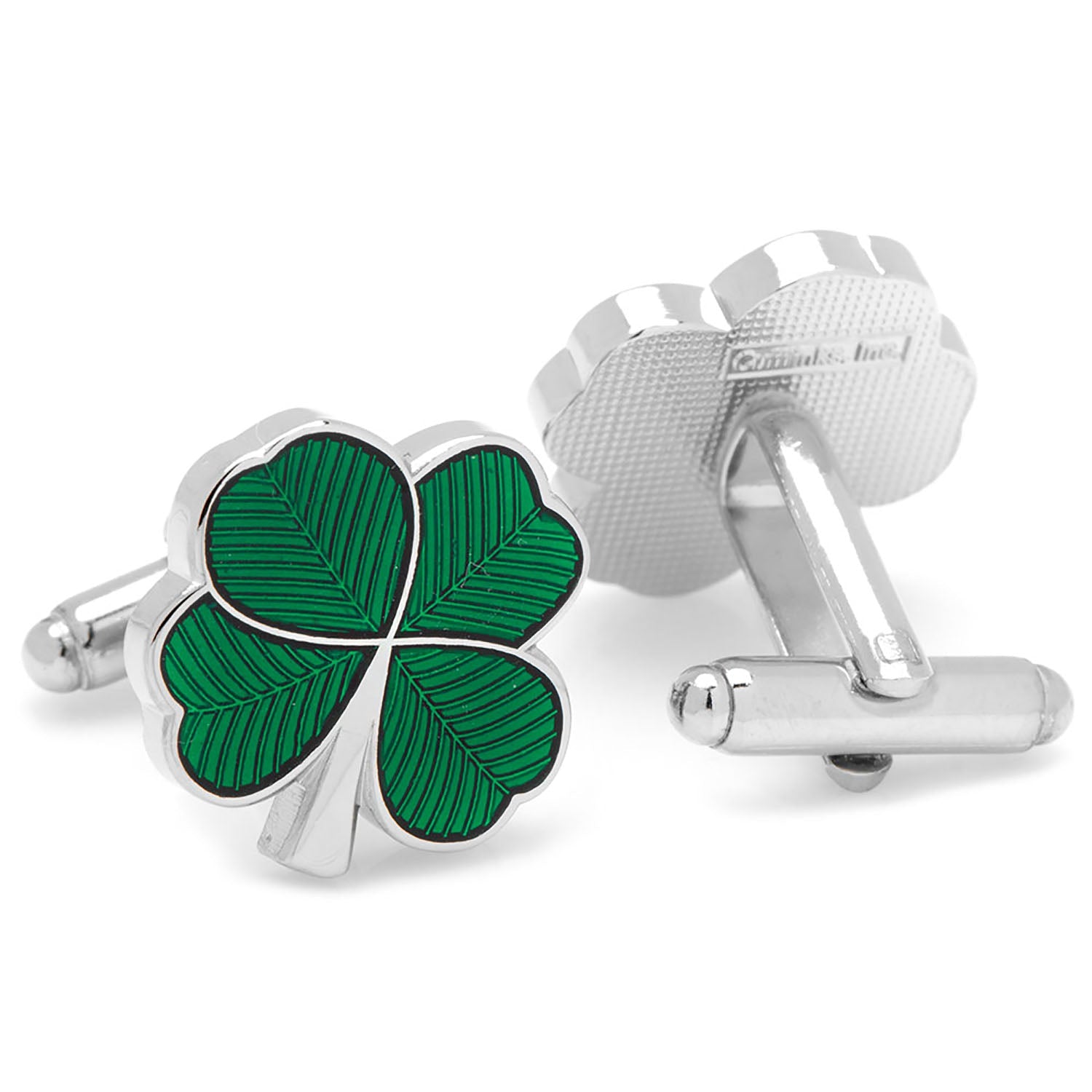  Cufflinks Green Clover Cufflinks and Tie Bar Gift Set - Default Title - Bonton