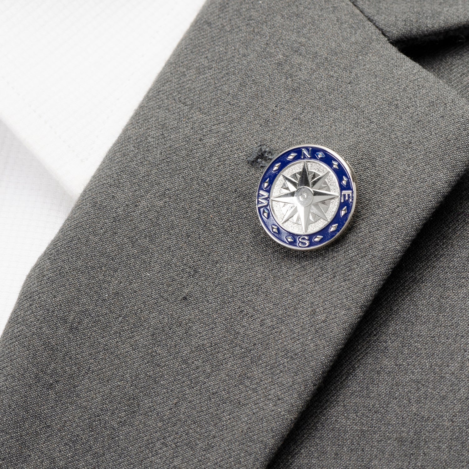  Cufflinks Blue Compass Lapel Pin - Default Title - Bonton