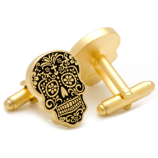 Gold Day of the Dead Cufflinks