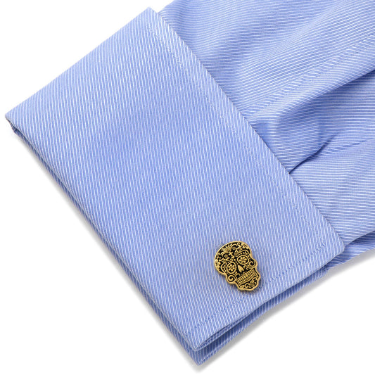 Gold Day of the Dead Cufflinks