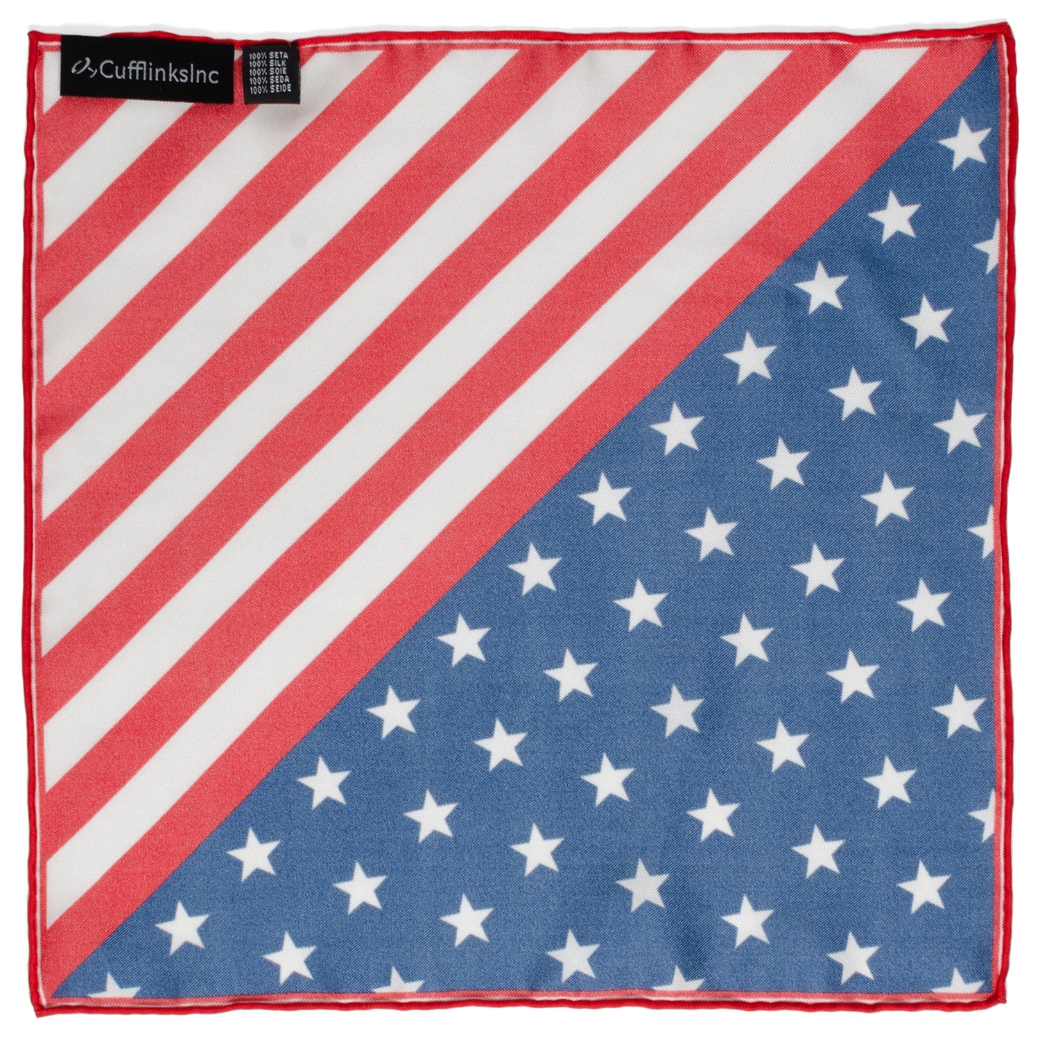  Cufflinks Stars and Stripes Pocket Square - Default Title - Bonton