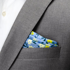 Floral Blue Pocket Square