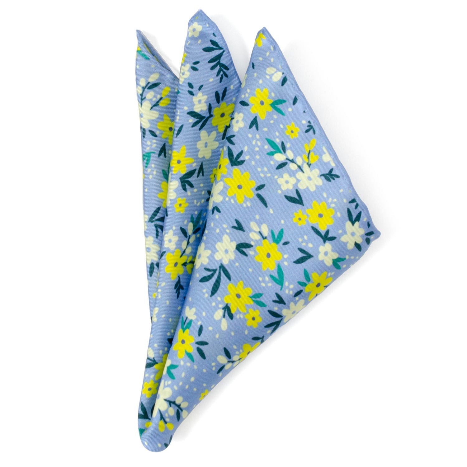  Cufflinks Floral Blue Pocket Square - Default Title - Bonton