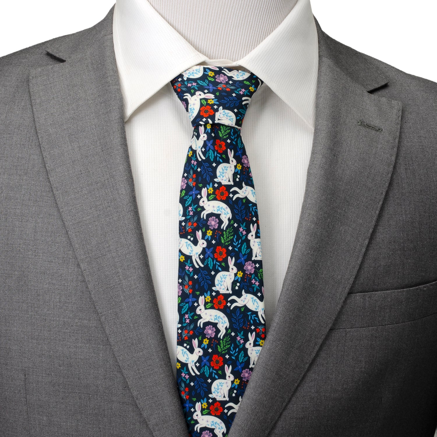  Cufflinks Floral Rabbit Men's Tie - Default Title - Bonton