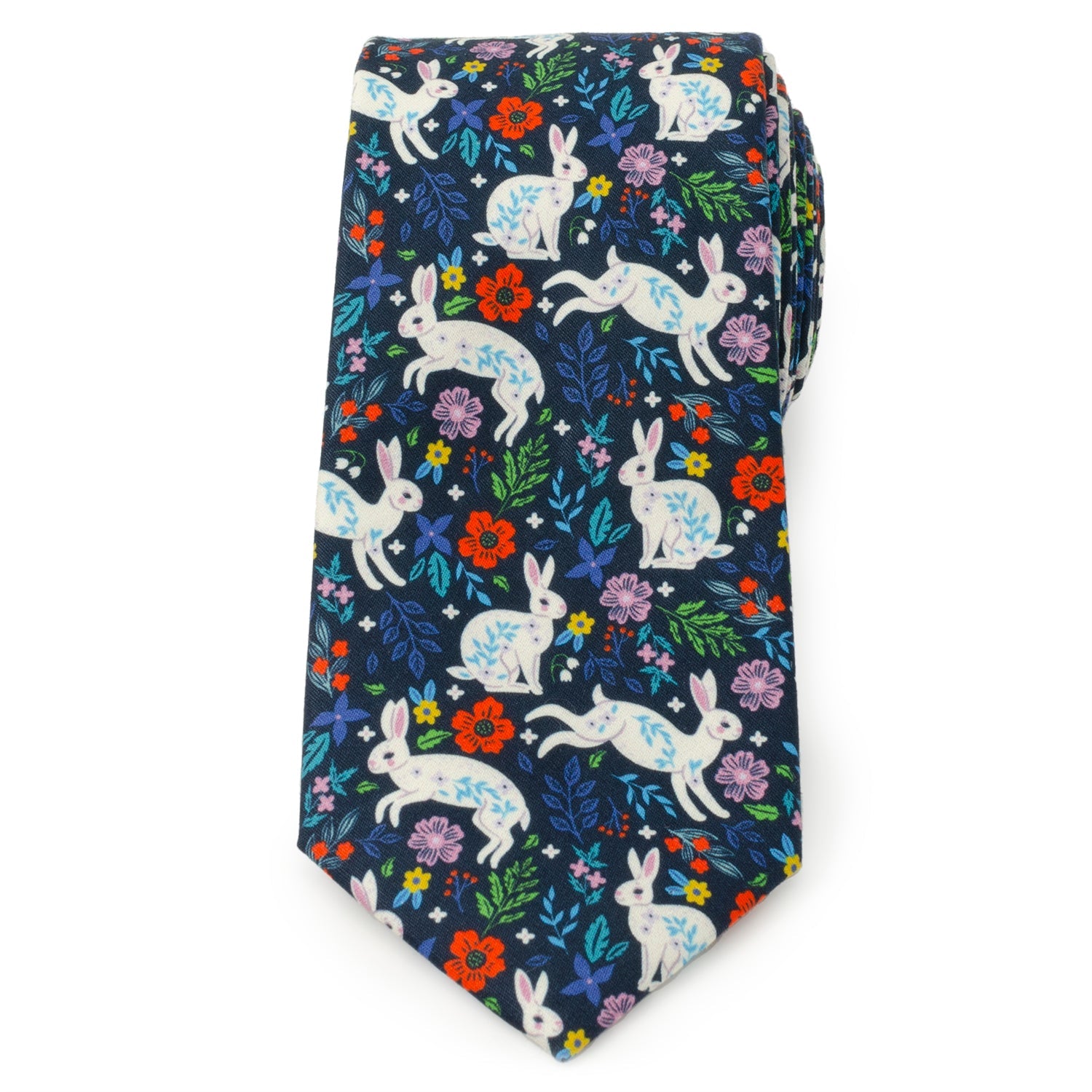  Cufflinks Floral Rabbit Men's Tie - Default Title - Bonton