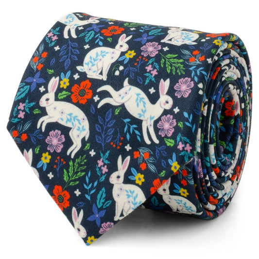 Floral Rabbit Men's Tie