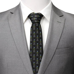 Golf Course Black Silk Men's Tie