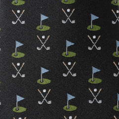 Golf Course Black Silk Men's Tie